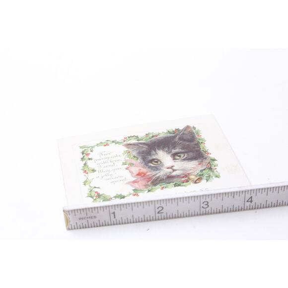 Victorian Pop Out Happy Christmas, Kitten, Wreath, White, Greeting Card, Holiday - Picture 4 of 4